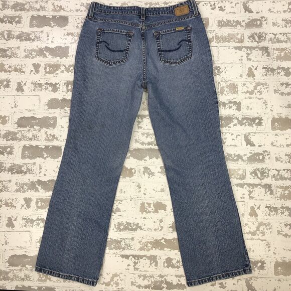 Levi's Signature Series Jeans 12 Women Boot Cut 30x28 Blue Mid Rise Light Wash - Picture 1 of 14